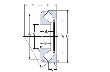 29248E Rodamiento de empuje de rodillos esféricos, 240x340x60 mm, material GCR15SiMn, paquete estándar proveedor