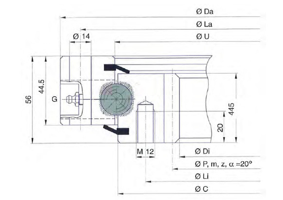 - ¿ Qué?616.20.00.B rodamiento del giradiscos, I.616.20.00.B proveedor de rodamientos giratorios616x444x56 mm proveedor