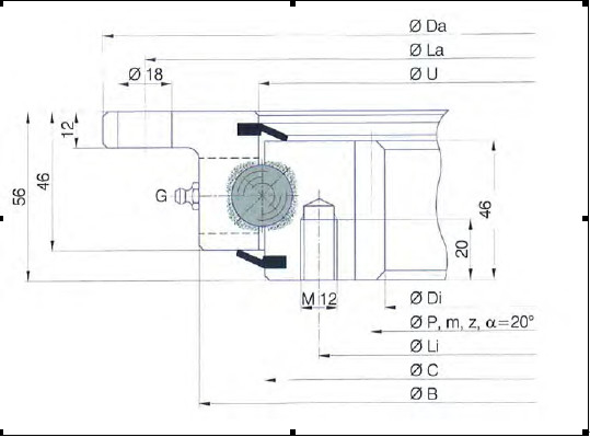 - ¿ Qué?850.20.00.C rodamiento giratorio, I.850.20.00.C giradiscos con rodamiento de 848x649.2x56 mm proveedor