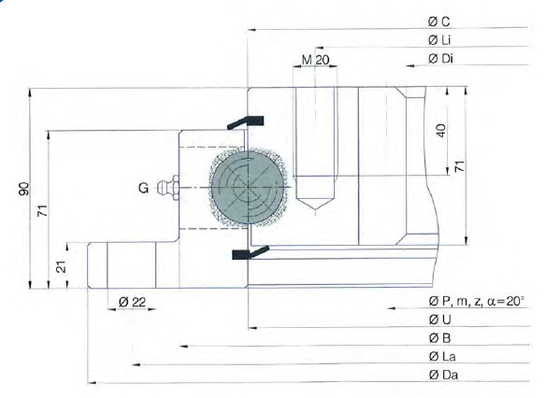 - ¿ Qué?1400.32.00.C anillo giratorio, I.1400.32.00.C rodamiento del giradiscos,1400x1112x90 mm proveedor