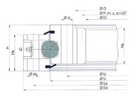 Quiero ordenarlo.950.25.00.D.1 anillo giratorio, I.950.25.00.D.1 rodamiento del giradiscos, 950x736x70 mm proveedor