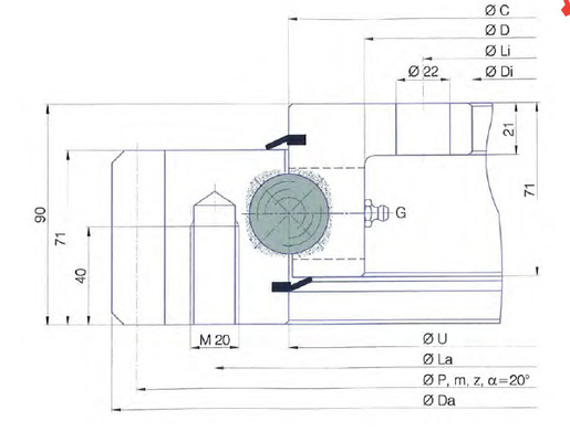¿ Qué es eso?1100.32.00.C rodamiento giratorio de China, 108x805x90 mm, calidad confiable! proveedor