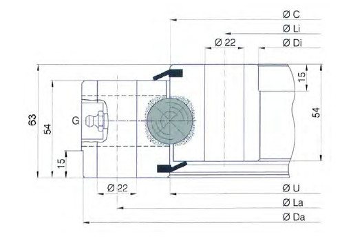 El SD.855.25.00El rodamiento B es el TG Serie SD.25.B producto, 853x657x63 mm proveedor