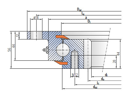 92-20 0411/0-07213 dimensiones del rodamiento giratorio:325x517x56mm proveedor